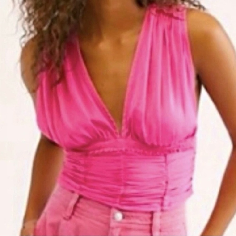 Free People Pink Selene Tank Top Blouse Women’s XS Euro Summer Beach